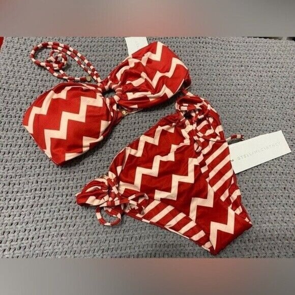 NWT STELLA MCCARTNEY WHITE AND RED TOP AND BOTTOM SWIM - Picture 2 of 6